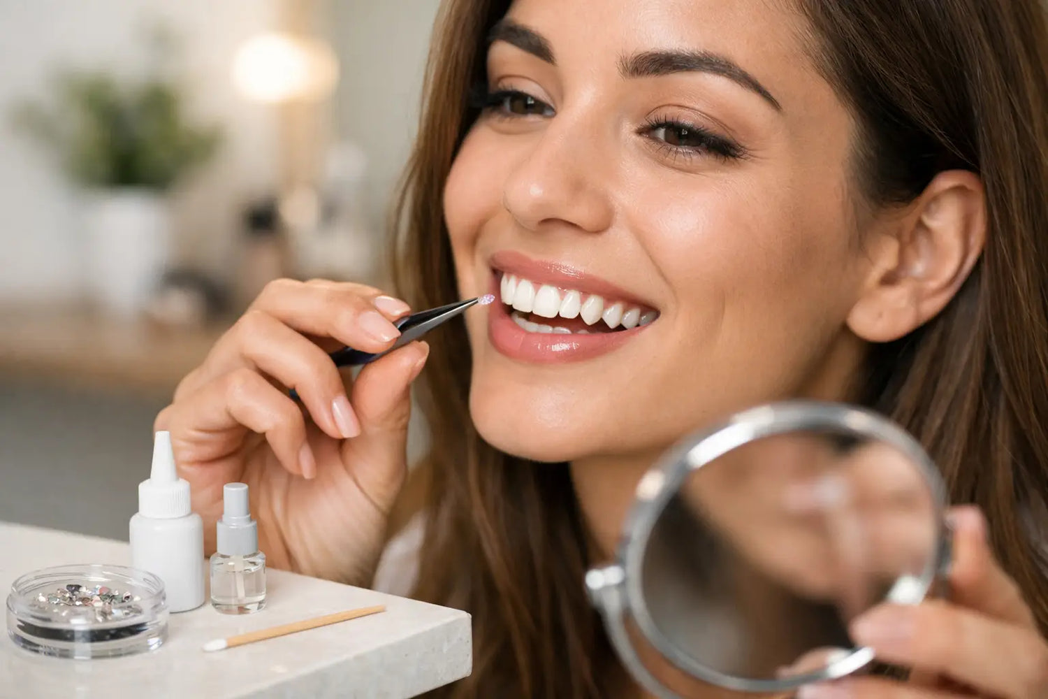At Home Tooth Gem Makeover Done Right