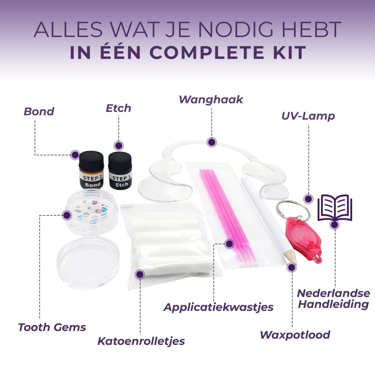 SelfGem™ DIY Tooth Gem Kit | Diamond & AB Crystal Set (6 stuks) - SelfGem