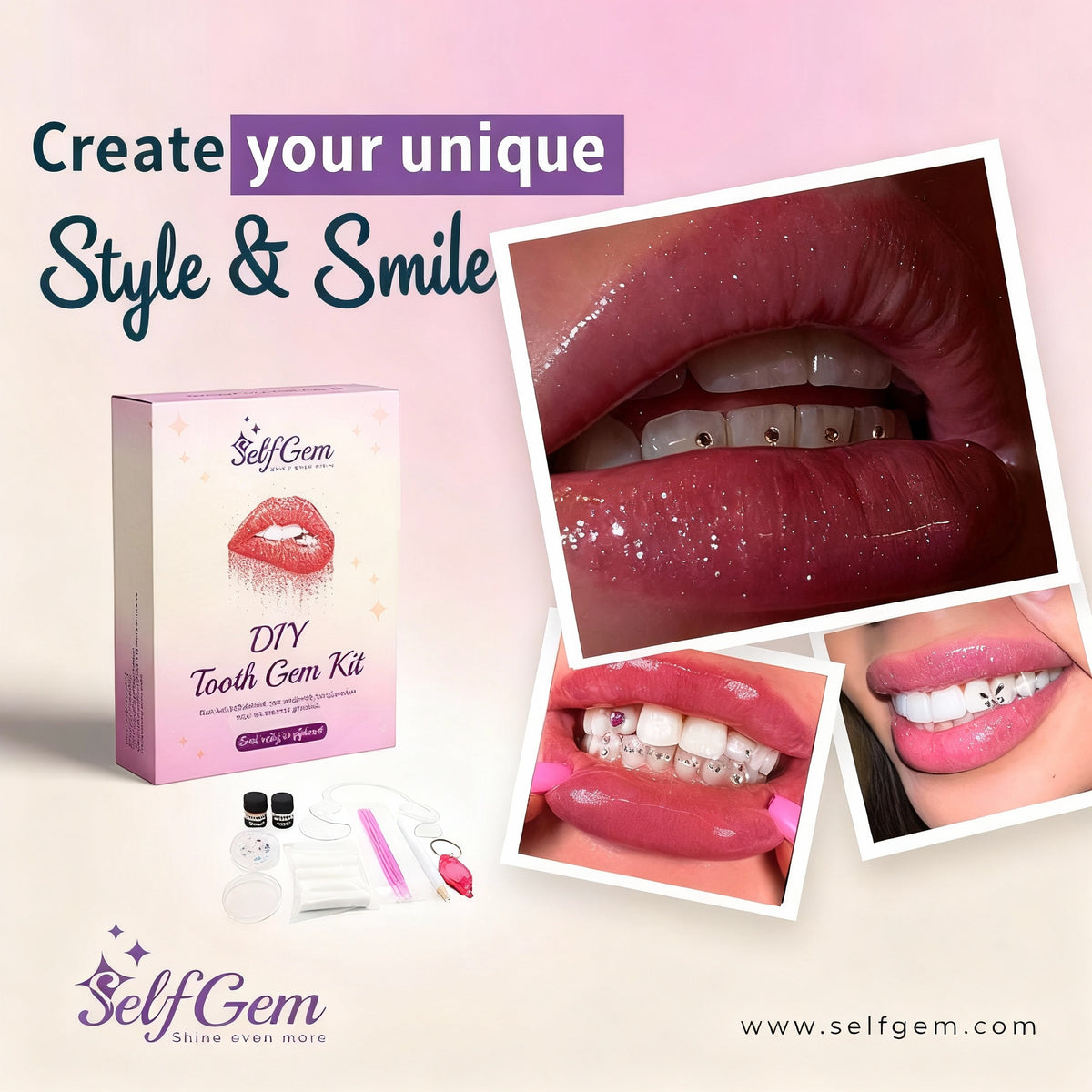 SelfGem DIY Tooth Gem Kit – Mix & Match your tooth gems
